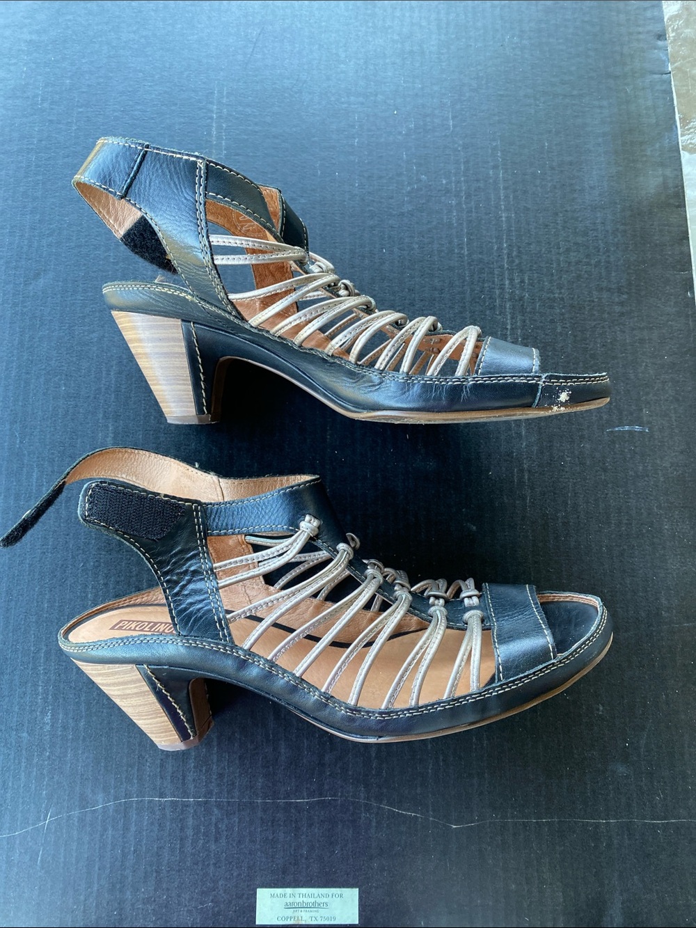 PIKOLINOS Black Leather Strappy Slingback Sandals - Picture 2 of 13